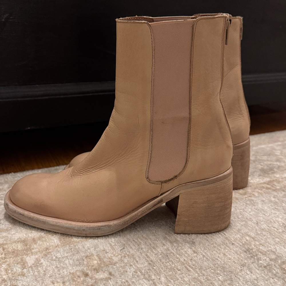 Free People Beige Heeled Boots